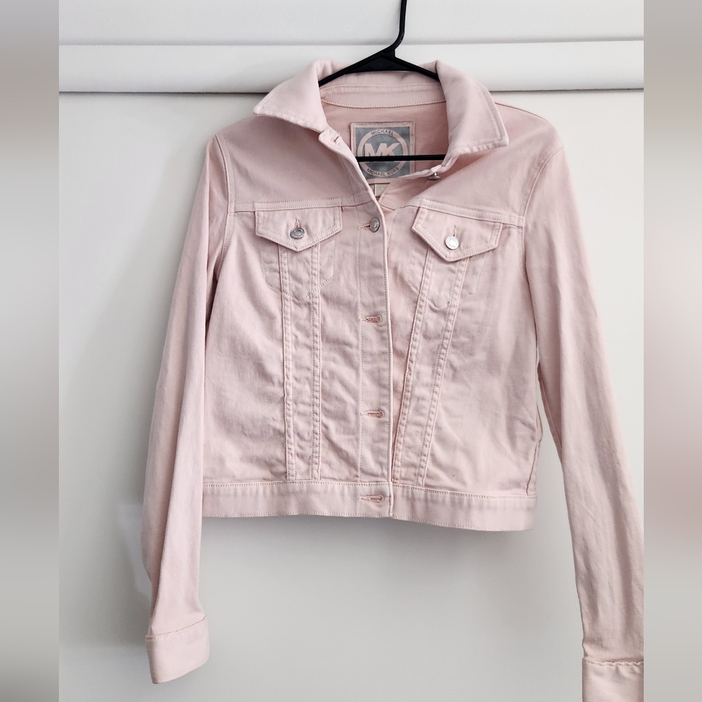 MK light pink denim jacket